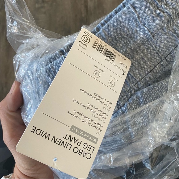 New Athleta Cabo linen wide leg pant sz 4 - Picture 5 of 7